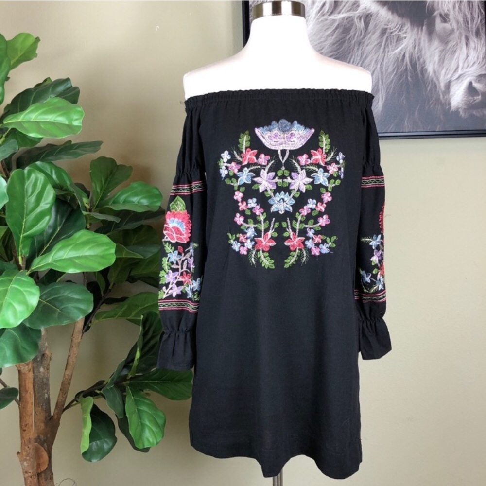 ☀️ Rebellions Off The Shoulder Floral Boho Dress - Picture 1 of 7